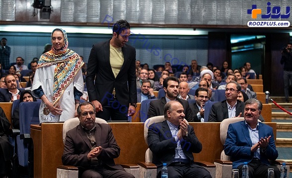 کیمیا علیزاده و همسرش در همایش روز ملی ازدواج/عکس