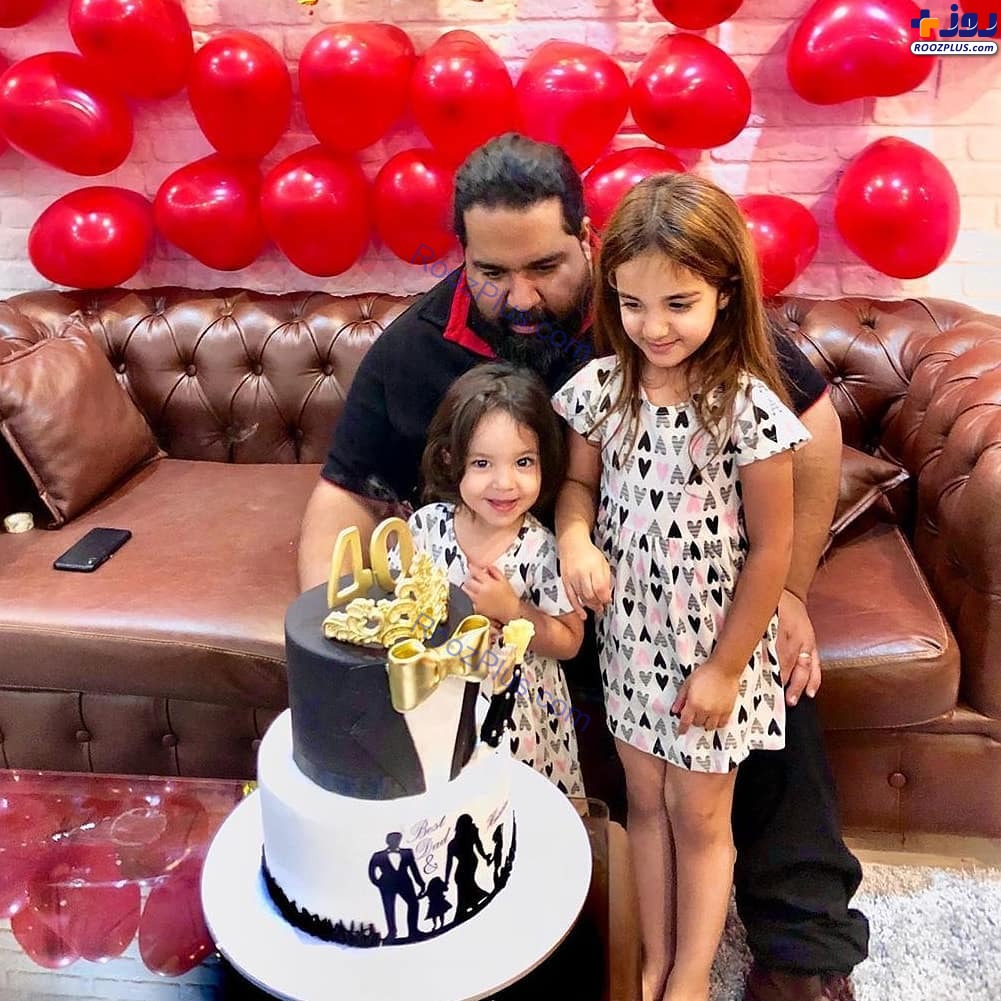 جشن تولد ۴۰ سالگی رضا صادقی با دخترانش +عکس