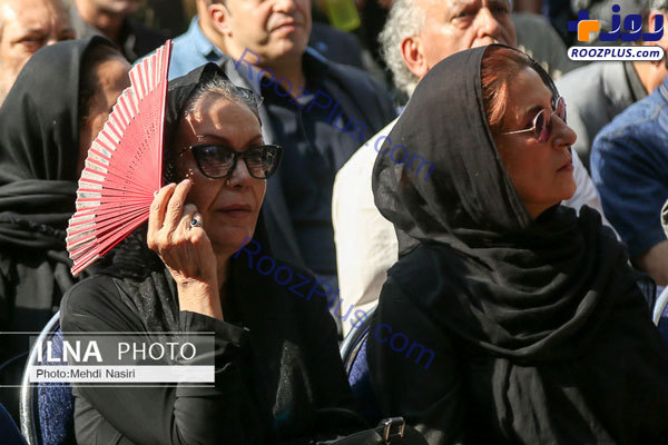 ظاهر شیک همسر داریوش اسدزاده در مراسم تشییع/عکس