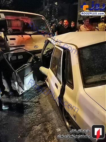 عکس/ مرگ راننده پراید در تصادف هولناک تهرانپارس
