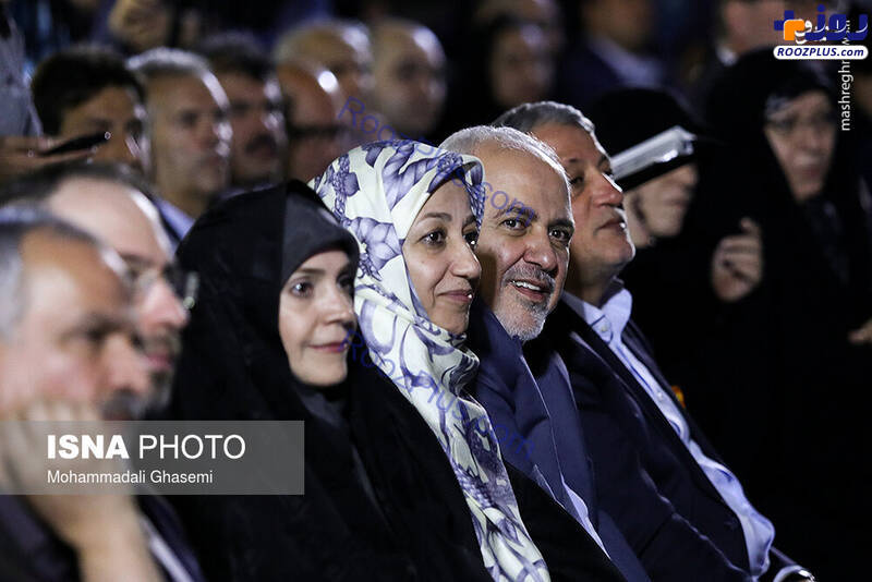 عکس/ ظریف و همسرش در بزرگداشت روز تهران