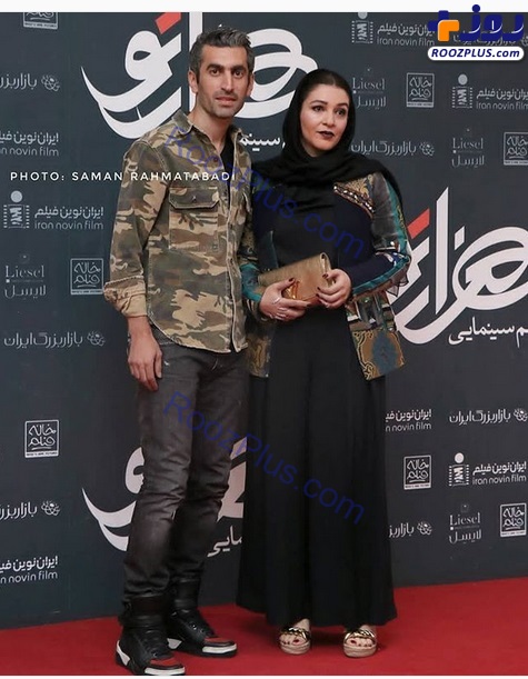 مجتبی جباری و همسرش در اکران خصوصی فیلم هزارتو +عکس