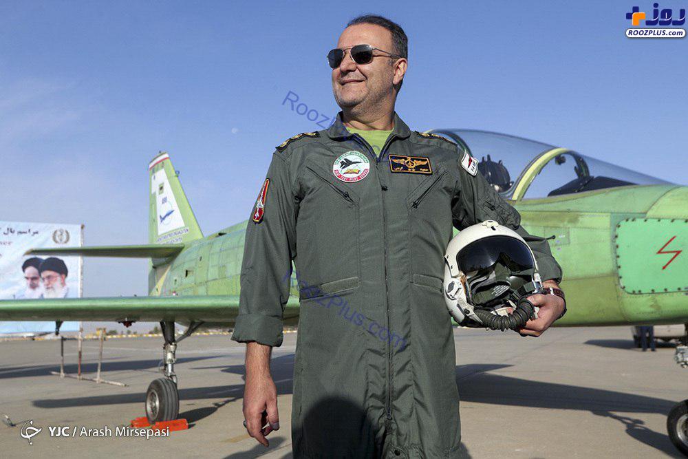 ژست جالب خلبان جت آموزشی ایرانی یاسین+عکس