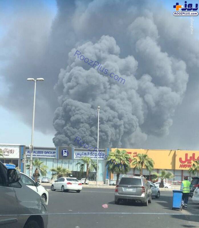 آتش‌سوزی مهیب در عربستان+تصاویر