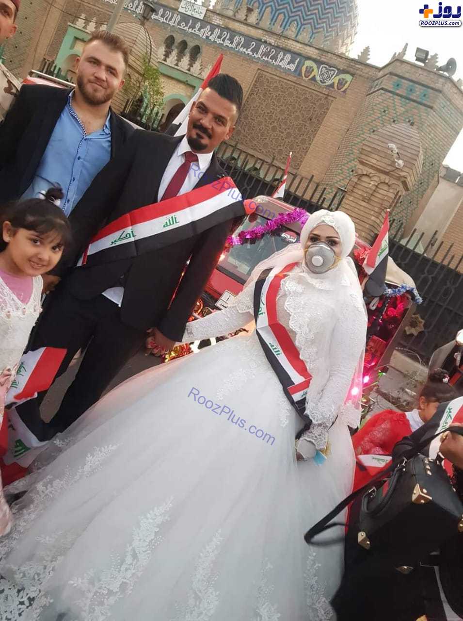 عروس و داماد عراقی در میدان التحریر بغداد + عکس