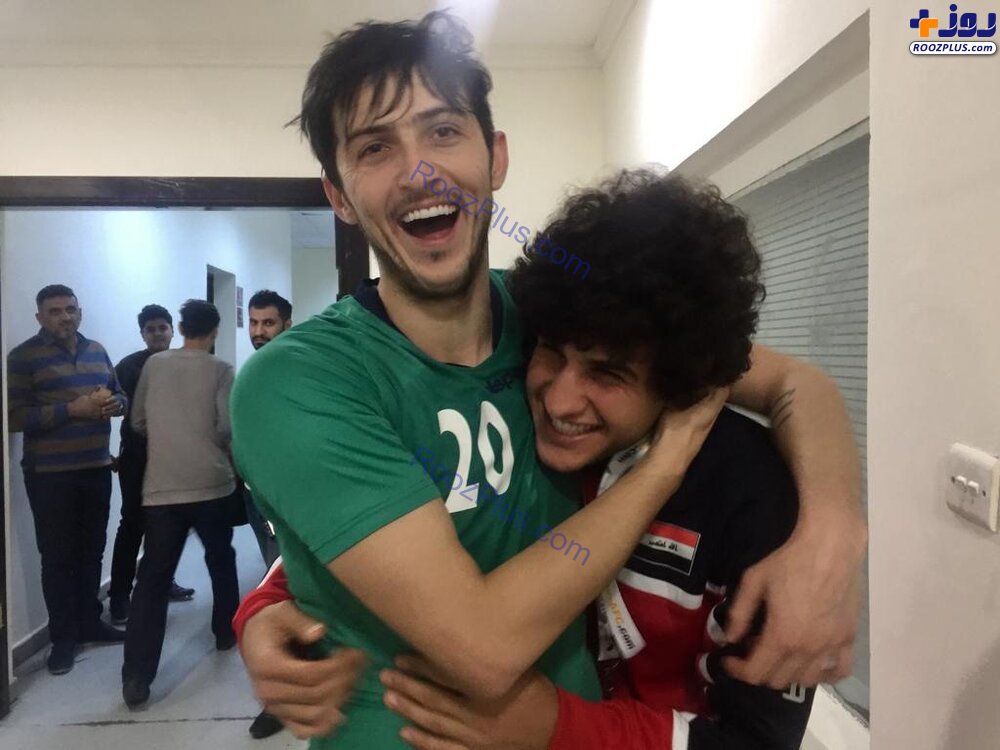 شوخی‌ سردار آزمون با ستاره سرشناس فوتبال عراق +عکس