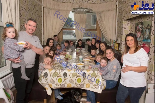 یک خانواده انگلیسی با ۲۲ فرزند! +عکس