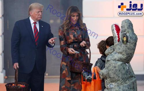 تصاویر متفاوت ترامپ و همسرش با سبد شکلات!