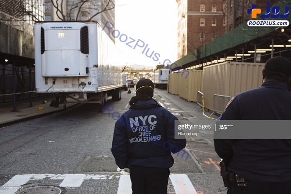 عکس/ کامیون‌های یخچال‌ دار در کنار بیمارستان های نیویورک