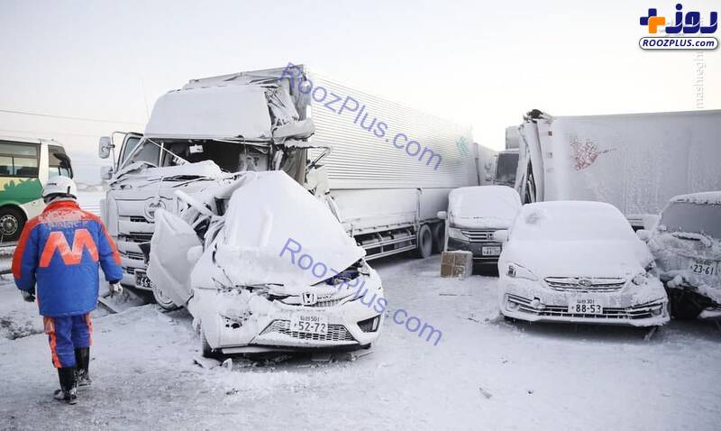 عکس/ تصادف مرگبار در جاده برفی