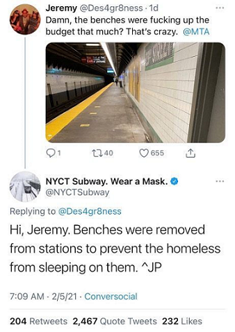 اقدام عجیب متروی نیویورک علیه بی‌خانمان‌ها