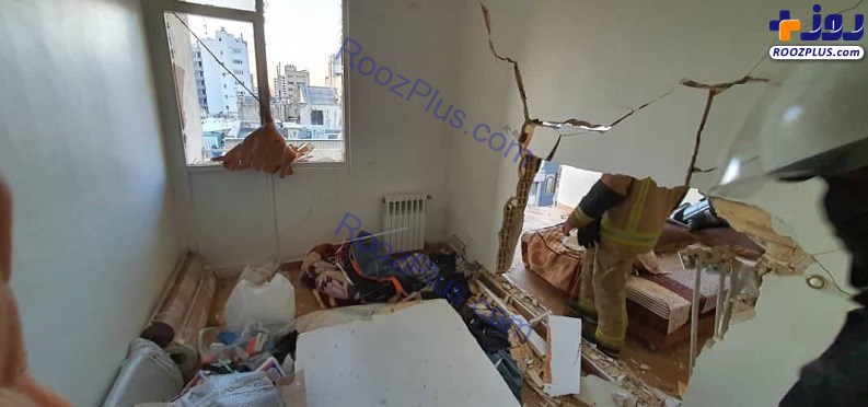 انفجار شدید در یک ساختمان اداری در خیابان شهید سپهبد قرنی/عکس