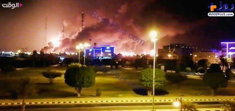 حمله شدید موشکی به آرامکو عربستان+عکس