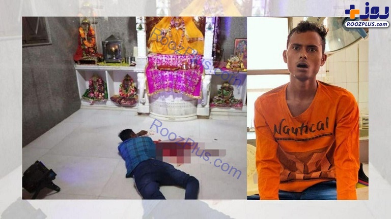 عکس/ مرد هندی برای خلاصی از کرونا زبان خود را قربانی خدایش کرد!
