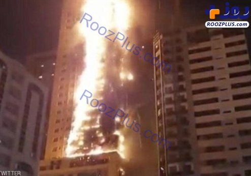 آتش‌سوزی گسترده در برج‌ مسکونی امارات +عکس