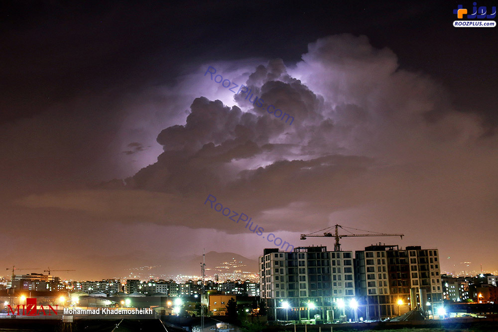 عکس/رعد و برق آسمان تهران در شبی که گذشت