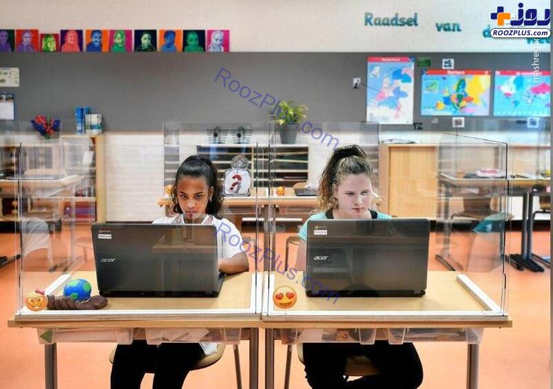بازگشایی مدارس هلند با حفاظ‌های پلاستیکی+عکس