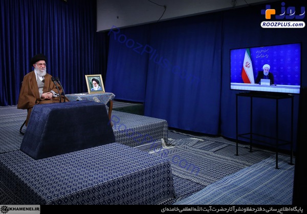 ارتباط تصویری ستاد ملی مبارزه با کرونا با مقام معظم رهبری +عکس