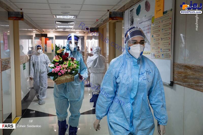 جشن تولد پرستاران بخش کرونایی بیمارستان تجریش/عکس