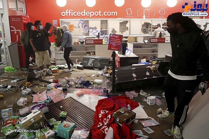 حمله معترضان به دفتر CNN در آتلانتا + عکس
