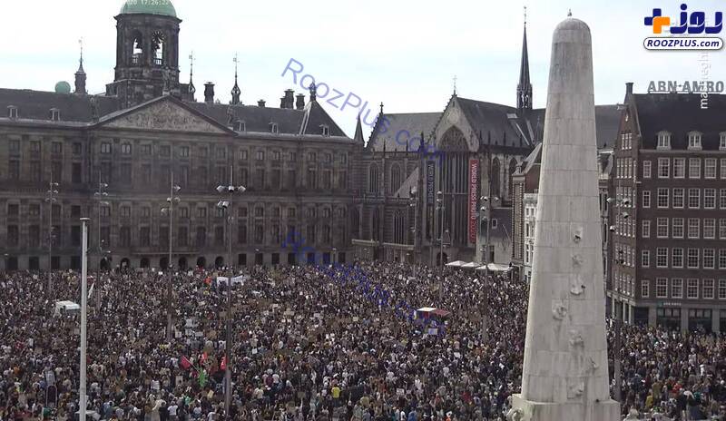 تظاهرات مردم هلند علیه رفتارهای نژادپرستانه پلیس آمریکا/عکس