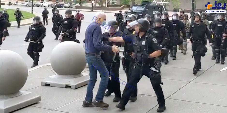 جنجال حمله وحشیانه به پیرمرد 75 ساله توسط پلیس آمریکا +عکس