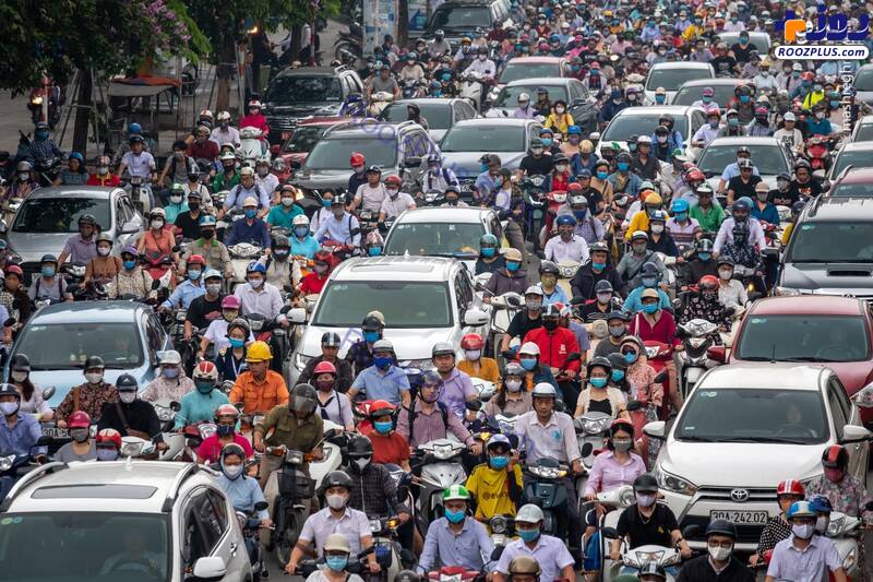 حجم زیاد موتور سواران در خیابان‌های ویتنام +عکس