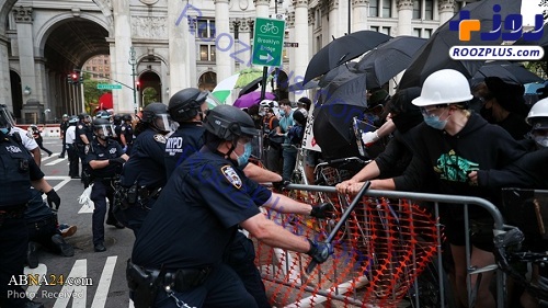 درگیری پلیس با معترضان آمریکایی مقابل شهرداری نیویورک +عکس