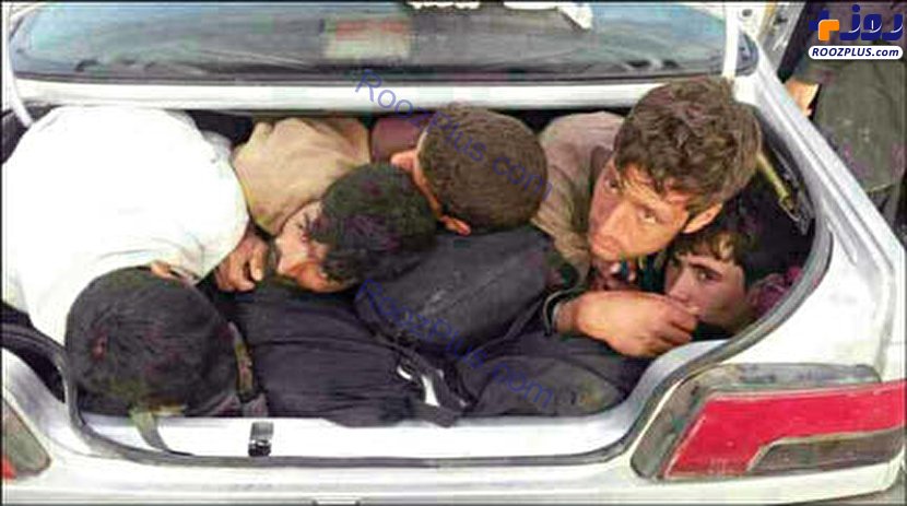 ۱۸ نفر از اتباع افغانستانی در صندوق عقب یک پژو! +عکس