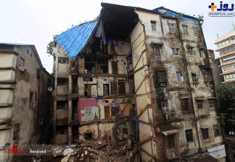 عکس/فرو ریختن یک ساختمان در هند