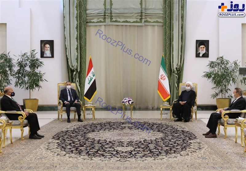 نشست خصوصی رییس جمهور ایران و نخست وزیر عراق در تهران + تصاویر