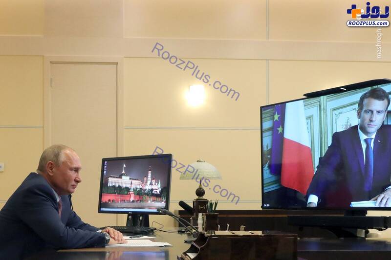 نشست مجازی پوتین و ماکرون+عکس