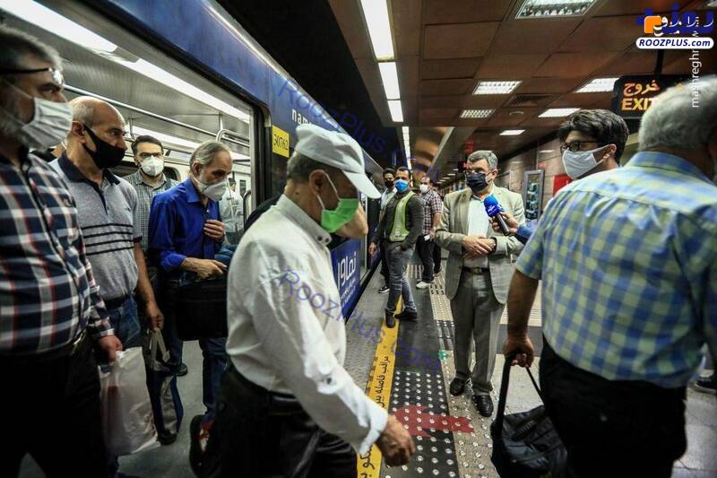 بازدید معاون وزیر بهداشت از وضعیت متروی تهران در شرایط کرونا/عکس