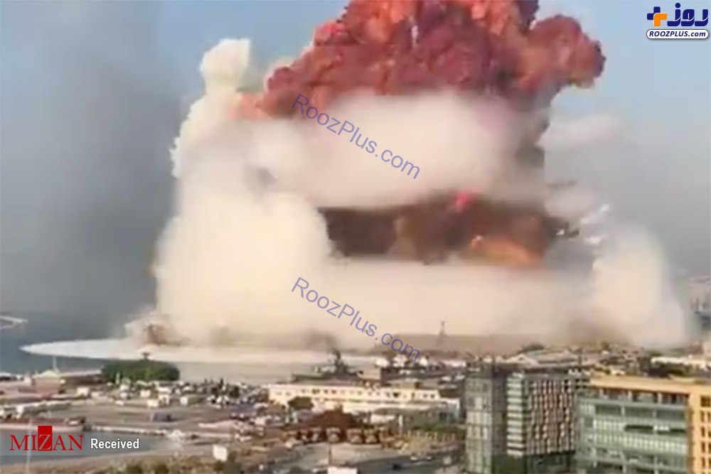 فریم به فریم لحظه انفجار شدید بندر بیروت +عکس