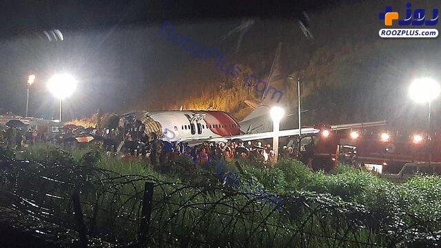 هواپیمای مسافربری هند روی باند فرودگاه دو تکه شد +عکس