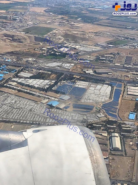تصاویر هوایی جدید از پارکینگ ایران‌خودرو که از داخل هواپیما گرفته شده است