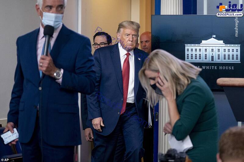 ترس و فرار ترامپ از نشست خبری+عکس