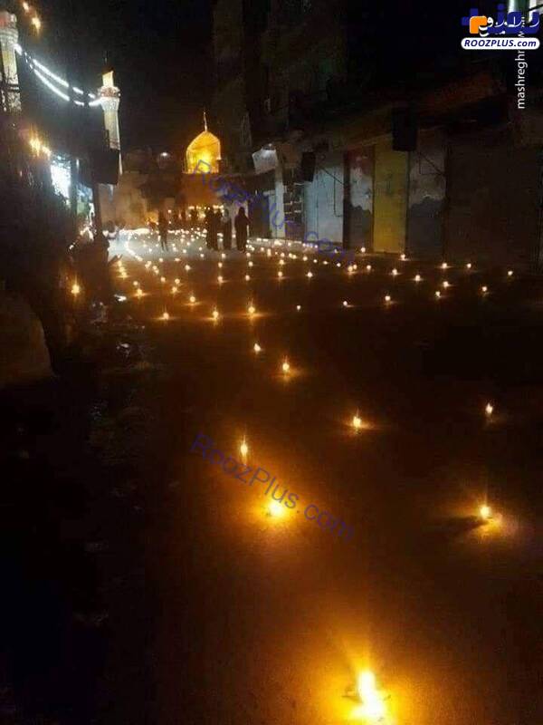 شمع های روشن در خیابان منتهی به حرم حضرت زینب(س)/عکس