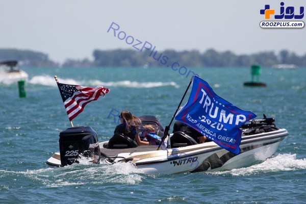 غرق قایق‌های حامیان ترامپ در رژه انتخاباتی +عکس