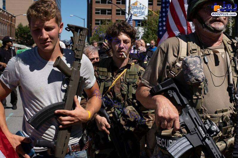 رژه مسلحانه مردم معترض آمریکایی +عکس