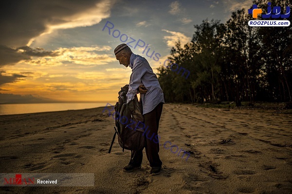 پیرمردی که 9 هزار بطری از ساحل دریا جمع کرده است! +عکس