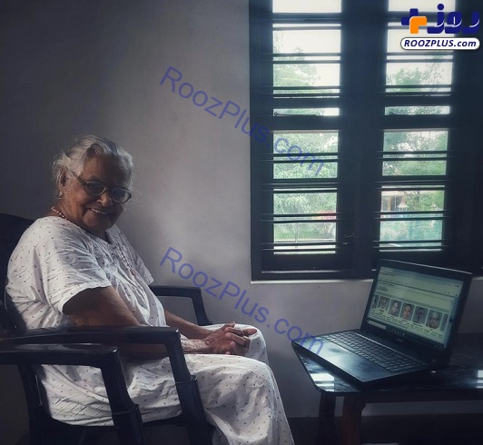 مهارت جالب مادربزرگ ۹۰ ساله در استفاده از لپ تاپ!/عکس