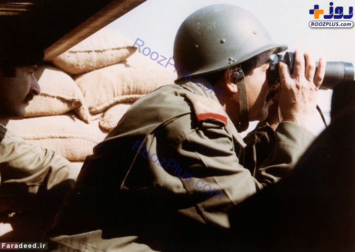 بازدید صدام از جبهه جنگ با ایران +عکس