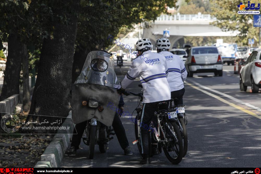 پلیس دوچرخه سوار در تهران +عکس