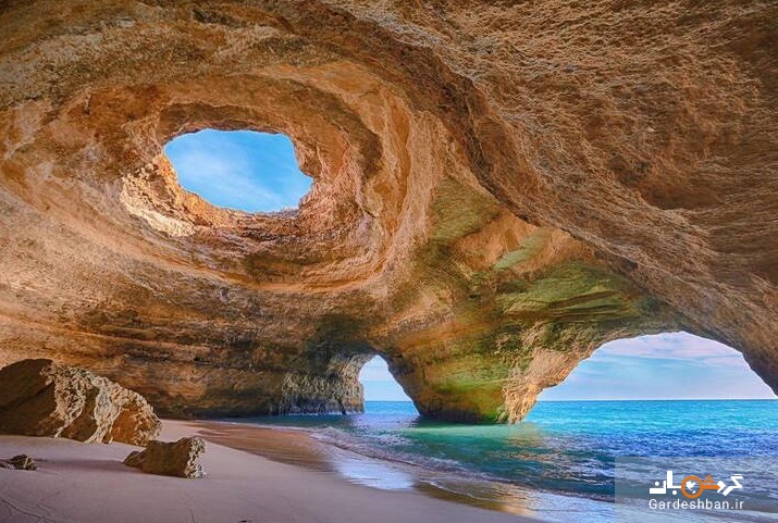 عکس/ نمایی زیبا از غار ساحلی