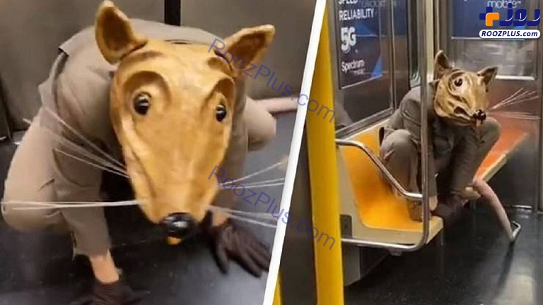 عکس/ ماسک عجیب یک مسافر در مترو!