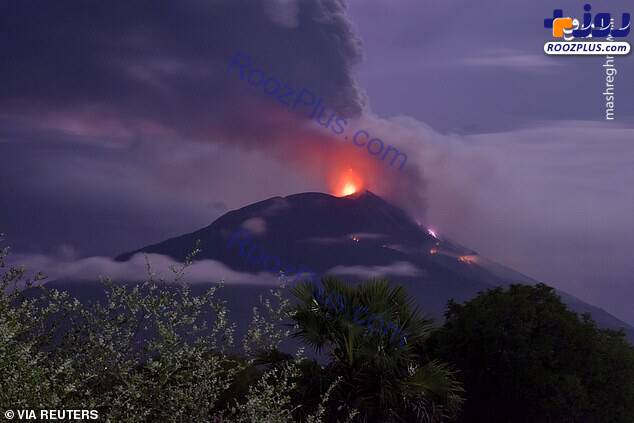 فوران آتشفشان در اندونزی+عکس