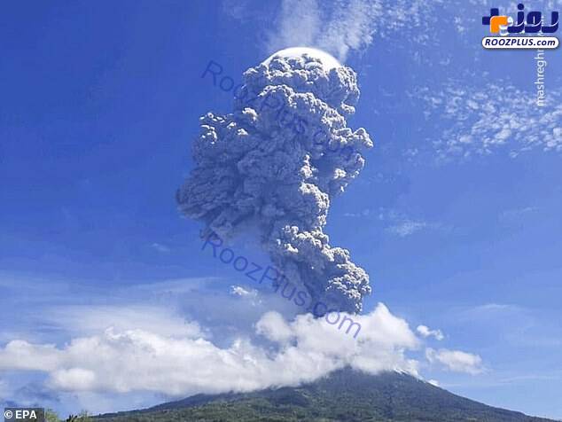 فوران آتشفشان در اندونزی+عکس