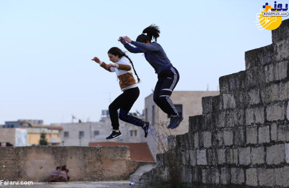 عکس/اولین دختران پارکورباز در فلسطین