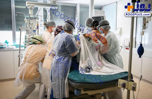 عکس/بخش مراقبت های ویژه از بیماران کرونا در بیمارستانی در پاریس